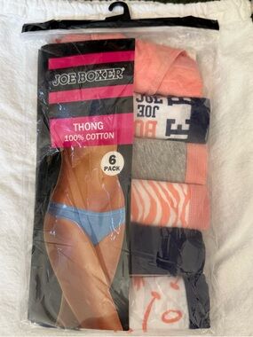 VINTAGE:  Joe Boxer Women’s Thong, 100% COTTON, 6-Pack - NEVER WORN - NEW
